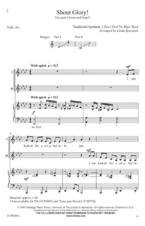 Shout Glory 2-Part - Arr. Linda Spevacek