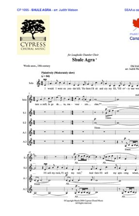 Shule Agra SSAA - Arr. Judith Watson