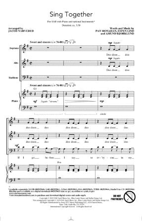 Sing Together SAB - Arr. Jacob Narverud