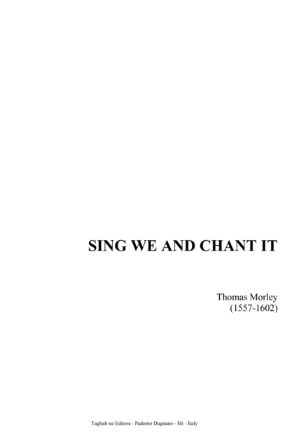 Sing We And Chant It - Thomas Morley