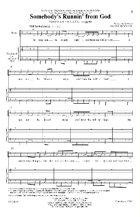 Somebody's Runnin' From God SSAATB - Henry Hinnant