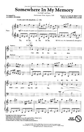 Somewhere In My Memory SAB - arr. Audrey Snyder