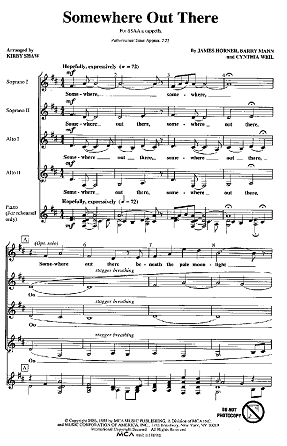 Somewhere Out There SSAA - Arr. Kirby Shaw