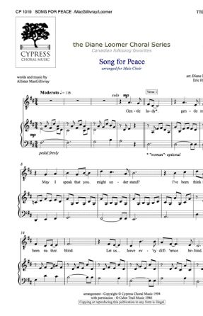 Song For Peace TTB - Arr. Diane Loomer