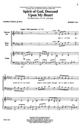 Spirit Of God, Descend Upon My Heart SATB - Robert Lau