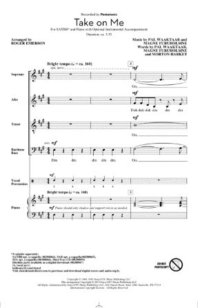 Take On Me SATBB - Arr. Roger Emerson
