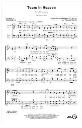Tears In Heaven SATB - Arr. Kirby Shaw