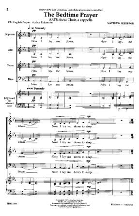 The Bedtime Prayer SATB - Matthew Peterson