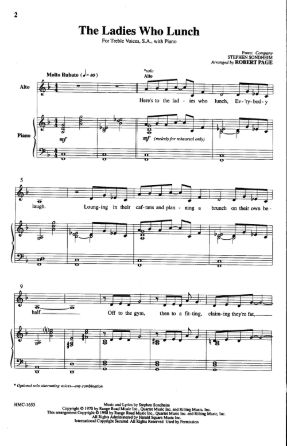 The Ladies Who Lunch SA - Arr. Robert Page