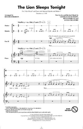 The Lion Sleeps Tonight 3-Part Mixed - Arr. Roger Emerson