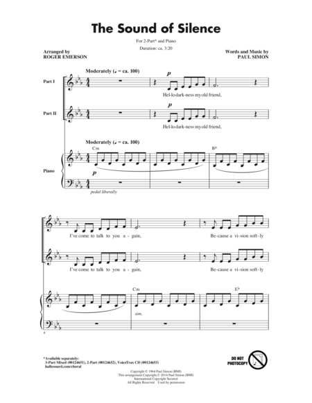 The Sound of Silence 2-Part - arr. Roger Emerson