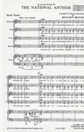The National Anthem God Save the Queen SATB - arr. Benjamin Britten