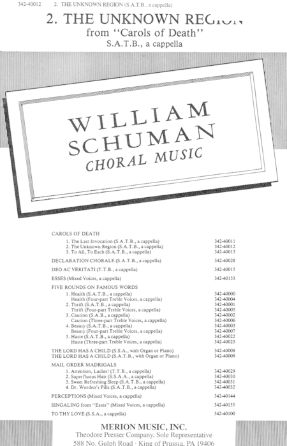 The Unknown Region SATB - William Schuman