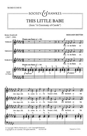 This Little Babe SSA (A Ceremony Of Carols) - Benjamin Britten