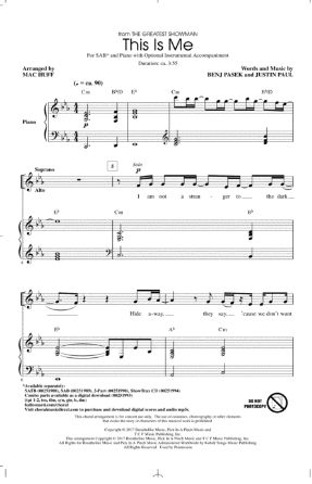 This Is Me SAB - Arr. Mac Huff