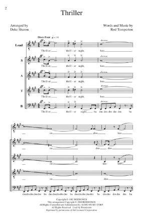 Thriller SATB - Arr. Deke Sharon