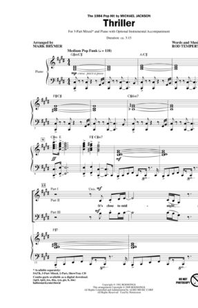 Thriller 3-Part Mixed - Arr. Mark Brymer