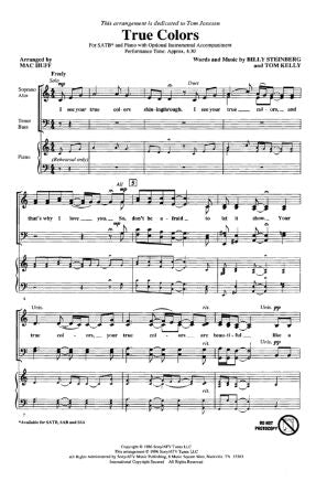 True Colors SATB - Arr. Mac Huff