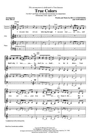 True Colors SSA (sung TTB) - Arr. Mac Huff