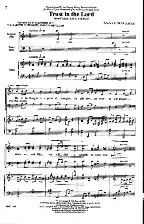 Trust In The Lord SATB - Donna Butler