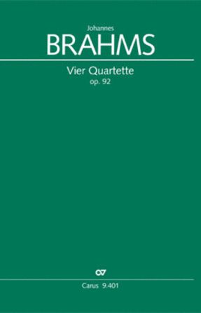 Warum (Vier Quartette, Op. 92) SATB - Johannes Brahms