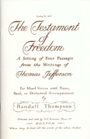 We Fight Not For Glory (The Testament of Freedom) SATB - Randall Thompson