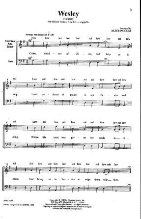 Wesley SATB - Arr. Alice Parker
