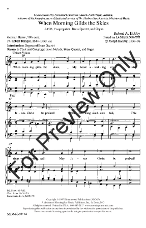 When Morning Gilds the Skies SATB - Robert A. Hobby