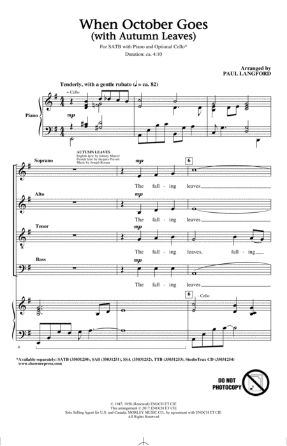 When October Goes SATB - Arr. Paul Langford