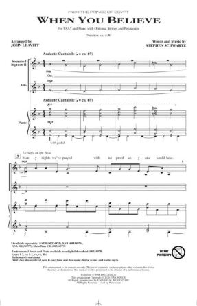 When You Believe SSA - Arr. John Leavitt