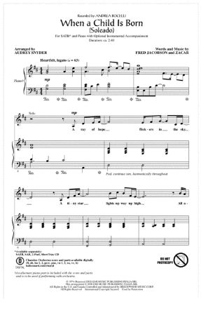 When A Child Is Born (Soleado) SATB - Arr. Audrey Snyder