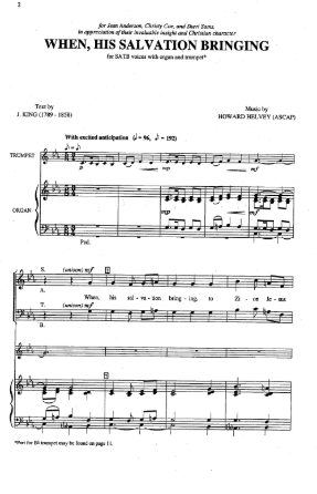 When, His Salvation bringing SATB - Howard Helvey