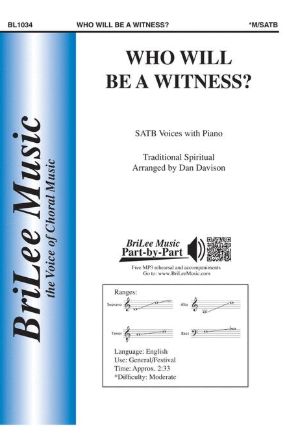Who Will Be a Witness SATB - Arr. Dan Davison