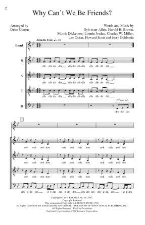 Why Can't We Be Friends SATB - Arr. Deke Sharon