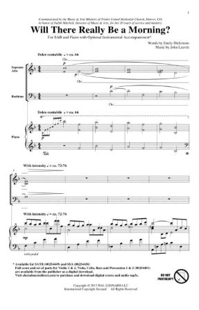 Will There Really Be A Morning SAB - John Leavitt LW1