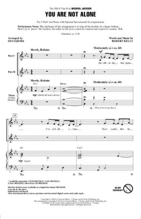 You Are Not Alone 2-Part - arr. Ed Lojeski