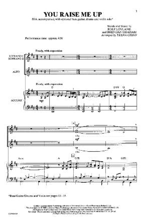 You Raise Me Up SSA - arr. Teena Chinn