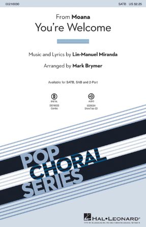 You're Welcome SATB - Arr. Mark Brymer